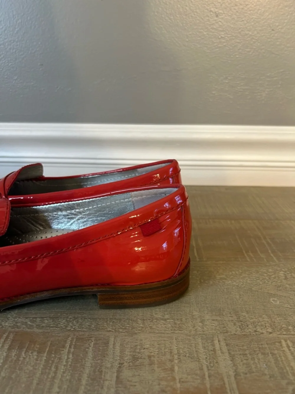 Marc Joseph New York East Village Red Patent Leather Penny Loafers, Size 9.5 - Picture 6 of 12